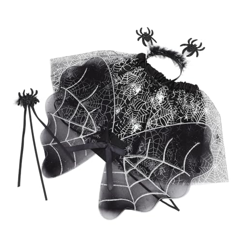 GETAJGHSD 1 Satz Halloween Spider Kostümset für Teiliges Set mit Flügeln Tüllrock Haarreif und Zauberstab für Karneval Partys und Bühnenaufführungen GETAJGHSD 1 Satz Halloween Spider Kostümset für Teiliges Set mit Flügeln Tüllrock Haarreif und Zauberstab für Karneval Partys und Bühnenaufführungen von GETAJGHSD