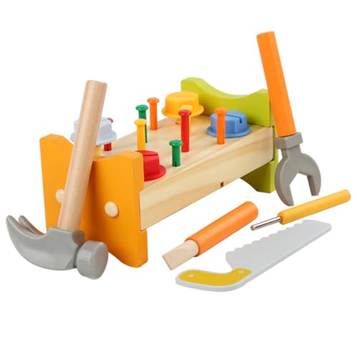 GETAJGHSD Klopfwerkbank Spielzeug für Kleinkinder Hammerspielzeug mit Hammer Stabilem Holz Lehrreiches Lernspielzeug für Babys für Drinnen und Draußen GETAJGHSD Klopfwerkbank Spielzeug für Kleinkinder Hammerspielzeug mit Hammer Stabilem Holz Lehrreiches Lernspielzeug für Babys für Drinnen und Draußen von GETAJGHSD