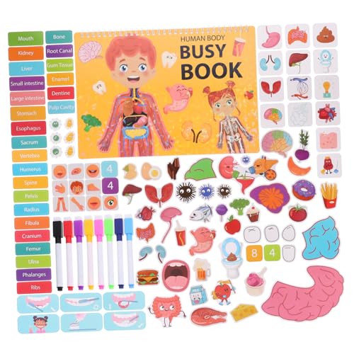 GETAJGHSD Pädagogisches Beschäftigungsbuch Für Kleinkinder Montessori-stickerbuch Vorschul-lernaktivitäten Für Jungen Und Mädchen von GETAJGHSD