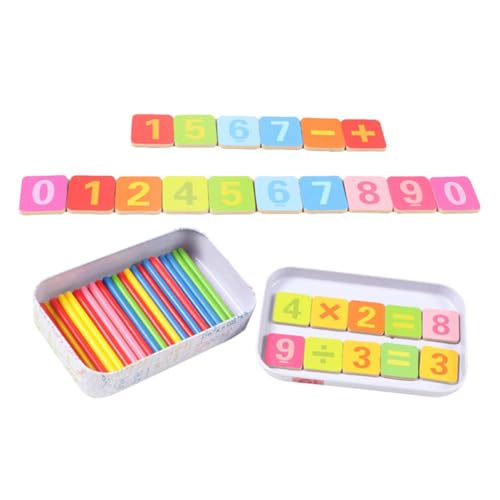 GETAJGHSD 1 Satz Zählstäbchen aus Holz Mathematisches Lernspielzeug für Fördert Mathematikverständnis und Symbolerkennung für Einschulung und Eltern Interaktion von GETAJGHSD