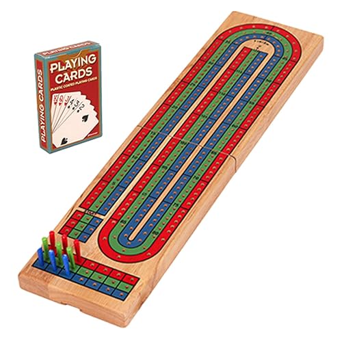 GETAJGHSD 1 Set Cribbage Kartenspiel, Punktespielbrett, Cribbage Tischspiel, Party Tischspiel Aus Massivholz, Cribbage Brett Für Den Tisch, Cribbage Brettspielzubehör, Cribbage Brett, von GETAJGHSD