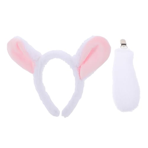 GETAJGHSD Niedliches Stirnband-set mit Lammohren Kopfbedeckung Aus Plüschschafen für Partys und Halloween-kostüme Einheitsgröße GETAJGHSD Niedliches Stirnband-set mit Lammohren Kopfbedeckung Aus Plüschschafen für Partys und Halloween-kostüme Einheitsgröße von GETAJGHSD