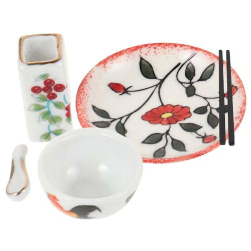 GETAJGHSD 1satz Miniatur Geschirrset Keramik Mit Schüssel Teller Und Für Küche Und Dekoration Für Mini-Home- Und Zubehör von GETAJGHSD