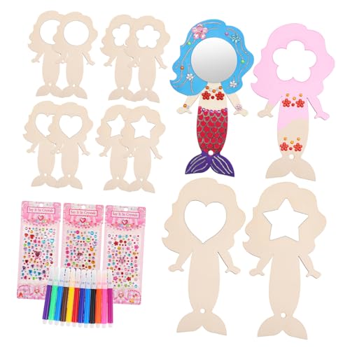 GETAJGHSD Meerjungfrau-handspiegel Bastelfarben Holz-Set Für Kleinkinder Geburtstagsparty- GETAJGHSD Meerjungfrau-handspiegel Bastelfarben Holz-Set Für Kleinkinder Geburtstagsparty- von GETAJGHSD