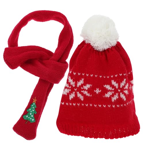 GETAJGHSD Set Mit 2 Mini-strickmützen Schals Und Schneemann-Accessoires Für Weihnachtsdekoration von GETAJGHSD
