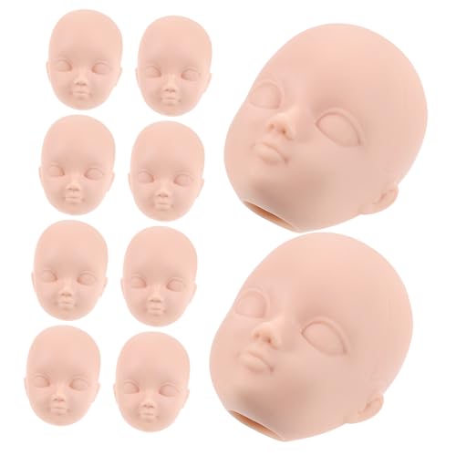 GETAJGHSD 10 Stück Anziehpuppenköpfe, Babypuppenköpfe, DIY Puppen, Kleine Köpfe, Puppenzubehör, Winzige Köpfe, Handgefertigte Vorräte, Übungs Make Up, Puppenköpfe, Miniköpfe Zum Basteln, von GETAJGHSD