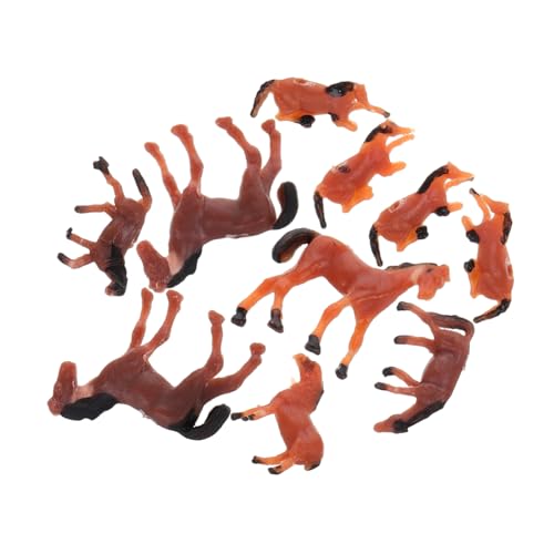 GETAJGHSD 10 Stück Modell Kleine Pferdeskulptur Kunststoff Pferdefigur Mini Pferdefigur Home Adorn Pferdeskulptur Simulation Pferdefigur Pferdemodell Simulation Tiermodell von GETAJGHSD