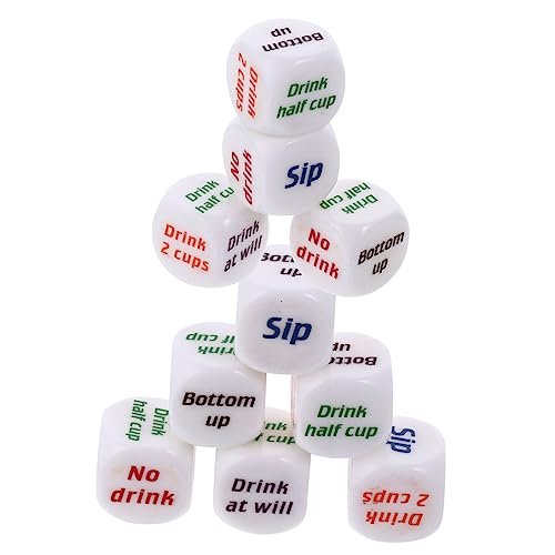 GETAJGHSD Lustiges Trinkspiel-würfel-Set 10 Stück Acrylwürfel Getränkewürfel Für Junggesellenabschiede GETAJGHSD Lustiges Trinkspiel-würfel-Set 10 Stück Acrylwürfel Getränkewürfel Für Junggesellenabschiede von GETAJGHSD