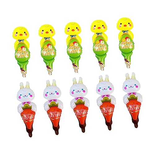 GETAJGHSD 10stücke Party Luftballon Sticks Bunte Cartoon Inflatable Sticks Für Osterfeiern Und Spiele Leicht Und Tragbar Hase Küken Designs GETAJGHSD 10stücke Party Luftballon Sticks Bunte Cartoon Inflatable Sticks Für Osterfeiern Und Spiele Leicht Und Tragbar Hase Küken Designs von GETAJGHSD