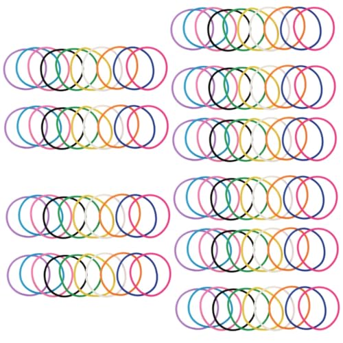GETAJGHSD 100 Stück Silikonarmbänder, Verstellbare Handgelenkbänder, Buntes Silikonarmband, Silikonbänder, DIY Handgelenkband, Kinderspielzeug, Handgelenkanhänger, Musikfestival Armbänder von GETAJGHSD