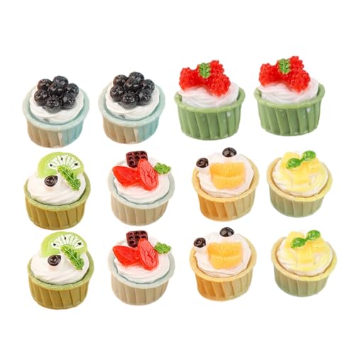 GETAJGHSD 12 Stück Gefälschte Desserts, Dessertladen Requisiten, Zarte Kuchenmodelle, Simulationskuchen, Künstlicher Kleiner Kuchen, Realistischer Kleiner Kuchen, Dekoratives Kuchenmodell, von GETAJGHSD
