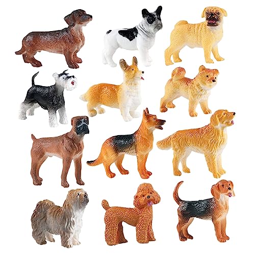 GETAJGHSD Pädagogische Mini-hundestatuen – 12 Welpenfiguren Aus Kunstharz Für Die Dekoration Von Kinderzimmern Oder Klassenzimmern von GETAJGHSD