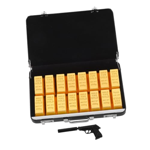 GETAJGHSD 2 Sets Koffermodell Miniaturhauszubehör Mini Ziegel Mini Goldsteine ​​ Puppenhaus Koffer Miniatur Modell Winziger Koffer Gebäude Miniaturen Modell Ziegel von GETAJGHSD