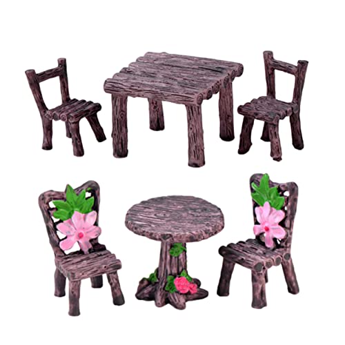GETAJGHSD 2 Sets Mini -Table -stuhlmodell Miniaturmöbelmodell Miniaturdekoration von GETAJGHSD