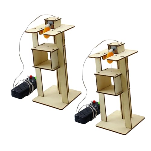 GETAJGHSD 2 Stück Aufzugsmodell Spielzeug Schulwissenschaftsprojekt Modell Aufzug Zusammenbau Spielzeug Aufzugsbausatz DIY Aufzug Bildung Aufzug Spielzeug Aufzugsbausatz von GETAJGHSD