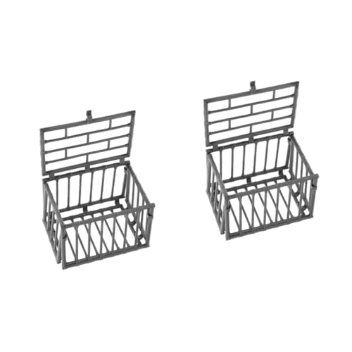 GETAJGHSD 2 Stück Mini Käfig Modell Kleiner Käfig Dekorativer Käfig Miniatur Mini Kunststoffkäfig Grauer Kunststoff von GETAJGHSD