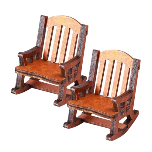 GETAJGHSD 2 Stück Mini Schaukelstuhl Aus Holz, Puppenhaus Couch, Terrassenmöbel, Drehstühle, Mini Schaukelstuhl Zum Basteln, Miniaturstuhl, Mini Puppenhaus Zubehör, Tier Auf Stuhl, Statue GETAJGHSD 2 Stück Mini Schaukelstuhl Aus Holz, Puppenhaus Couch, Terrassenmöbel, Drehstühle, Mini Schaukelstuhl Zum Basteln, Miniaturstuhl, Mini Puppenhaus Zubehör, Tier Auf Stuhl, Statue von GETAJGHSD