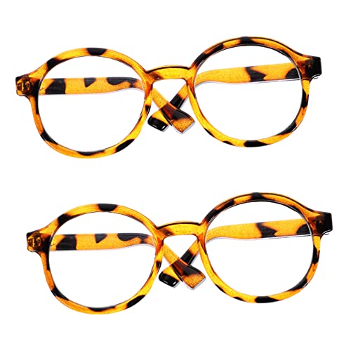 GETAJGHSD 2 Stück Miniatur Brille für Puppen Leopard Muster Transparente Augenweiden Requisiten für Verkleiden und Basteln Fördert die Kreativität und Interaktion von GETAJGHSD