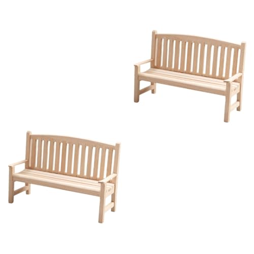 GETAJGHSD 2 Stück Puppenhaussitz Aus Holz, Miniaturmöbel, Zartes Miniaturspielzeug, Puppenhaus, Miniaturstuhl, Modell, Dekorative Miniaturmöbel, Mini Hauszubehör, Mini Stuhl, Mini von GETAJGHSD