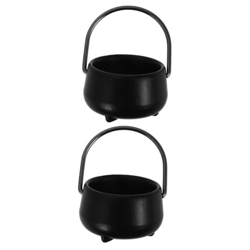 GETAJGHSD 2 Stück Puppenhaustopf, Mini Hausdekor, Mini Haustopf, Mini Haustopf Spielzeug, Winziger Topf, Küchenrequisite, Miniatur Haustopf, Simuliertes Mini Geschirr, Puppenhaus von GETAJGHSD
