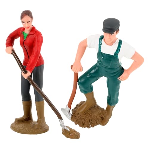 GETAJGHSD 2 Stück Teiliges Realistische Miniatur Bauernfiguren aus Robustem Material Detailgetreue Landarbeiter Modelle für Modelllandschaften und Kreative Spielszenarien von GETAJGHSD