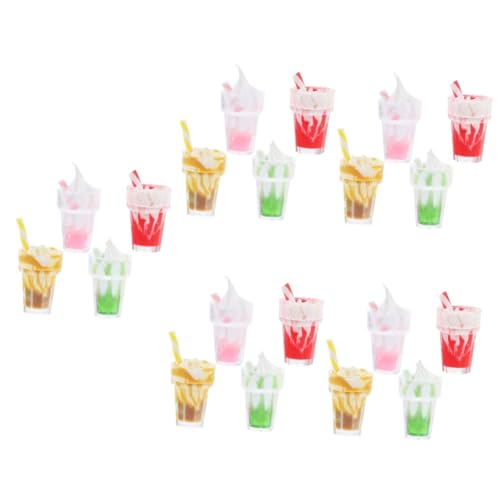 GETAJGHSD 20 Stück Puppenhaus Backspielzeug, Puppenhaus Miniatur Lebensmittel, Puppenhaus Lebensmittel, Puppenhaus Küchenzubehör, Mini Hausschmuck, Mini Dessert Requisiten, Mini Eiscreme von GETAJGHSD