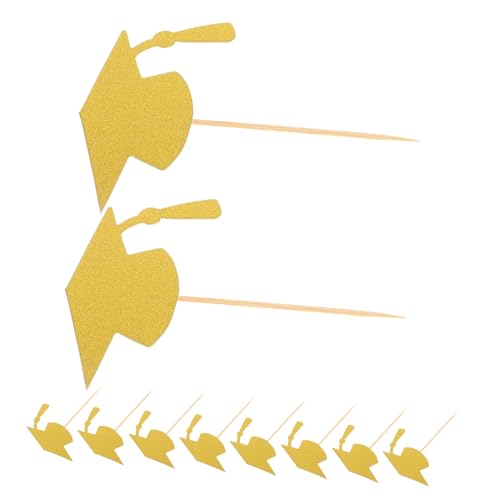 GETAJGHSD 24 Stück Teiliges Abschlussfeier Kuchen Dekorationen Goldene Absolventenhut Toppers für Cupcakes und Desserts für Schulfeiern und Persönliche Jubiläen GETAJGHSD 24 Stück Teiliges Abschlussfeier Kuchen Dekorationen Goldene Absolventenhut Toppers für Cupcakes und Desserts für Schulfeiern und Persönliche Jubiläen von GETAJGHSD