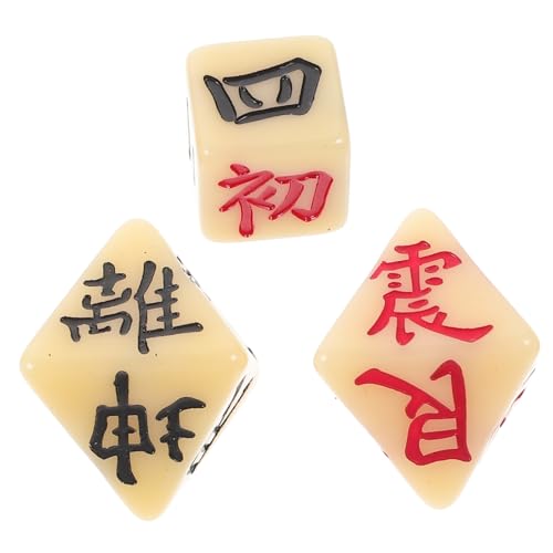 GETAJGHSD 3 Stück I Ging Würfel Tisch Brettspiel Würfel Wahrsagewürfel Brettspiel Würfel Dekorative Würfel Yi Jing Wahrsagewürfel Antike Wahrsagewürfel Würfel Requisiten Wahrsagewürfel von GETAJGHSD
