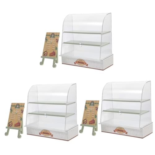 GETAJGHSD 3 Stück Miniatur Kuchenschrank, Puppenhausschrank, Puppenhaus, Mini Kuchenschrank, Mini Bäckerei Vitrine, Miniaturmöbel, Puppenhausmöbel, Mini Kuchenvitrine GETAJGHSD 3 Stück Miniatur Kuchenschrank, Puppenhausschrank, Puppenhaus, Mini Kuchenschrank, Mini Bäckerei Vitrine, Miniaturmöbel, Puppenhausmöbel, Mini Kuchenvitrine von GETAJGHSD