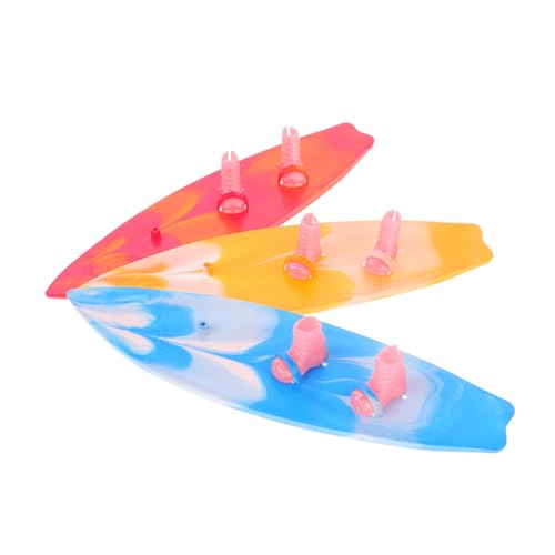 GETAJGHSD 3 Stück Surfbrett-Modell tropisch Strand klein Miniatur Surfer Aqua Sommer für Surfbrett- Luau-Kuchendekorationen Einrichtung des Surfraums Surfparty Finger-Surfbrett Plastik von GETAJGHSD