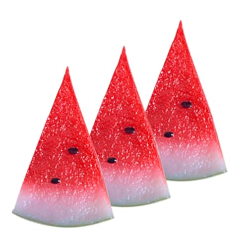 GETAJGHSD 3 Stück Teiliges Künstliche Wassermelonenscheiben PVC Fake Fruit Deko für Fotografie Heimdekoration Realistische Nachbildung für Geschäfte Events von GETAJGHSD
