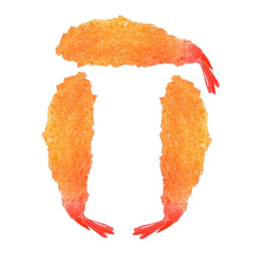 GETAJGHSD 3stücke Tempura Garnelen Modell Lifelike Dekorationsartikel Für Küche Und Restaurant Realistische Fake Food Requisiten Für Fotografie Und Kreative Projekte von GETAJGHSD
