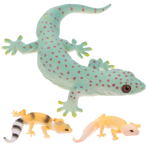 GETAJGHSD 3 Stück Tiermodell Realistische Gecko Figuren Spielzeug Reptiliensimulation Gecko Reptilienfigur Gecko Dekoration Tierfiguren Miniatur Reptilienstatue Realistische von GETAJGHSD