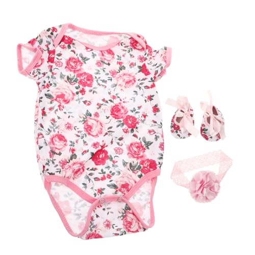 GETAJGHSD 3stücke Teiliges Puppenkleidungsset Für Puppen Mit Blumenmuster Stirnband Und Schuhen Geeignet Für Kleinkinder Süße Outfits Für Neugeborene von GETAJGHSD