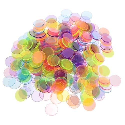 GETAJGHSD 300 Stück Bingo Chips Zählmarken aus Kunststoff für Partyspiele Transparente Mischfarben für Pokerabende und Familienunterhaltung GETAJGHSD 300 Stück Bingo Chips Zählmarken aus Kunststoff für Partyspiele Transparente Mischfarben für Pokerabende und Familienunterhaltung von GETAJGHSD