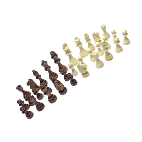 GETAJGHSD 32 Stück Teiliges Internationales Schachfiguren aus Holz Klassische Zweifarbige Schachfiguren für Schachbrett Langlebig Logik und Geduld bei Kindern GETAJGHSD 32 Stück Teiliges Internationales Schachfiguren aus Holz Klassische Zweifarbige Schachfiguren für Schachbrett Langlebig Logik und Geduld bei Kindern von GETAJGHSD