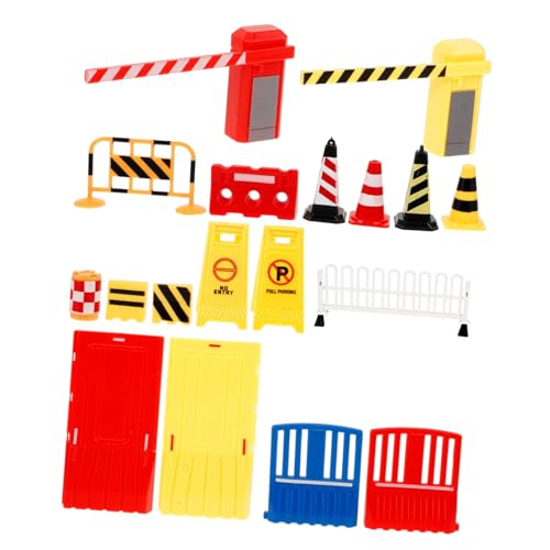 GETAJGHSD Verkehrsschilder Für Kinder 32st Simulierte Verkehrsbarrikaden Spielzeugautos Autospielzeug Konstruktionsspielzeug Signalzeichen-Modell Mini-simulationsmodell Pädagogisches Für Plastik von GETAJGHSD