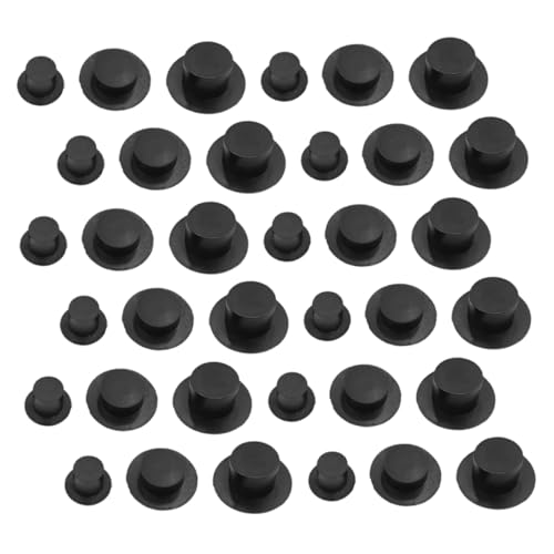GETAJGHSD 36St Mini-Hut Hut für Puppen winziger Tops-Hut Zylinder für Bastelarbeiten Schneemann-Zylinder zum Basteln Miniatur-Schneemannmützen zum Basteln Kleiner Hut Mini-Hüte Plastik Black GETAJGHSD 36St Mini-Hut Hut für Puppen winziger Tops-Hut Zylinder für Bastelarbeiten Schneemann-Zylinder zum Basteln Miniatur-Schneemannmützen zum Basteln Kleiner Hut Mini-Hüte Plastik Black von GETAJGHSD