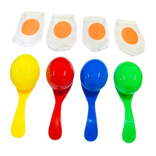 GETAJGHSD 4sätze Eierlauf Set Für Mädchen Bunte Balance Und Eier Für Interaktive Outdoor-Spiele Trainingsspielzeug Für Beweglichkeit Und Geschicklichkeit Für Partys Und von GETAJGHSD