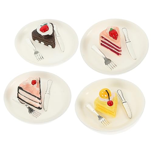 GETAJGHSD 4 Stück Dessert Modell Teiliges für Puppenhaus Dekoration Künstliche Kuchen Geschirr für Mini und Szenen von GETAJGHSD