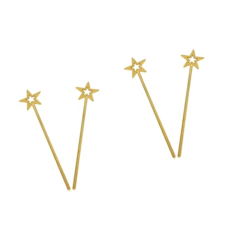 GETAJGHSD 4 Stück Feenstäbe, Partygeschenke Für Kinder, Feen Cosplay Requisiten, Goldener Sternstab, Engelsstab, Sternstäbe, Bühnen Requisiten Für Kinder, Sterne, Feenstäbe, Engelssternstab von GETAJGHSD