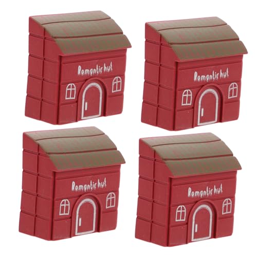 GETAJGHSD 4 Stück Kabinenmodell, Mikro Dorfhäuser, Schreibtisch Ornamente, Szenendekor, Requisite, Mini Schmuckfigur, Partygarten, Miniaturfiguren, Mini Landschaftshandwerk, von GETAJGHSD