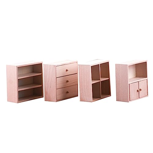 GETAJGHSD 4 Stück Mini Puppenhausschrank, Mini Bücherregal, Holzschrank, Bücherregal, Miniaturen, Mini Möbel, Schrank, Ornament, Puppenhaus, Mini Regal, Simulationsschrank, GETAJGHSD 4 Stück Mini Puppenhausschrank, Mini Bücherregal, Holzschrank, Bücherregal, Miniaturen, Mini Möbel, Schrank, Ornament, Puppenhaus, Mini Regal, Simulationsschrank, von GETAJGHSD