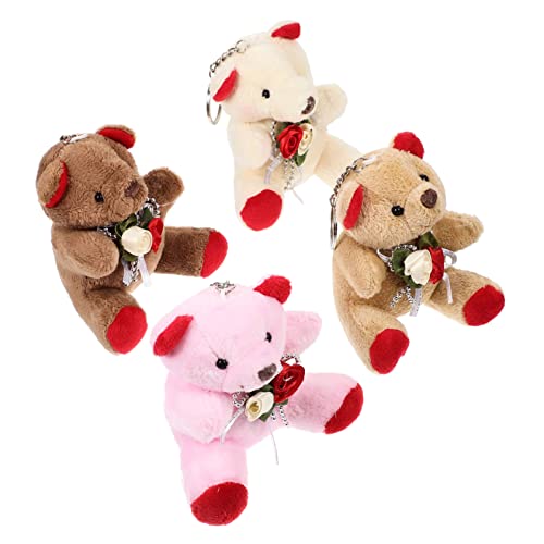 GETAJGHSD 4 Stück Plüschbär Spielzeug Schlüsselanhänger, Mini Plüschbär Schlüsselanhänger Zum Valentinstag, Kuscheltier Schlüsselanhänger, Plüsch Schlüsselanhänger, Blush Bär GETAJGHSD 4 Stück Plüschbär Spielzeug Schlüsselanhänger, Mini Plüschbär Schlüsselanhänger Zum Valentinstag, Kuscheltier Schlüsselanhänger, Plüsch Schlüsselanhänger, Blush Bär von GETAJGHSD
