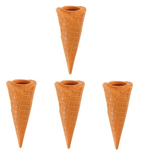 GETAJGHSD 4 Stück Simuliertes Eiscreme Unterteil, Lebensmittelmodell, Simulationslebensmittel, Simulierte Eistüte, Künstliche Eistüte, Realistisches Eiscreme Modell, Realistische Gefälschte von GETAJGHSD