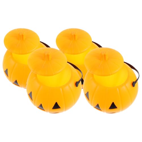 GETAJGHSD 4-teiliger Trick-or-Treat-Eimer: Halloween-kürbis-leckerli-Eimer Für Feiertagsveranstaltungen Und Süßes Oder Saures – Große Tragbare Süßigkeitenhalter Für Kinder von GETAJGHSD