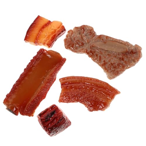 GETAJGHSD 5 Stücke Simuliertes Rippchen Modell Spielzeug aus Harz für Kinder Dekoration und Fotografie Lebensmittelform Geschmortes Schweinefleisch Dekorationsspielzeug von GETAJGHSD