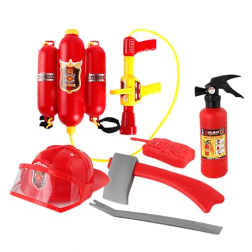GETAJGHSD 6 Stück 1 Set Rollenspiel Feuerwehrmann Verkleidungsspielzeug Feuerwehrmann Kostümzubehör Rollenspielkostüm Rot GETAJGHSD 6 Stück 1 Set Rollenspiel Feuerwehrmann Verkleidungsspielzeug Feuerwehrmann Kostümzubehör Rollenspielkostüm Rot von GETAJGHSD