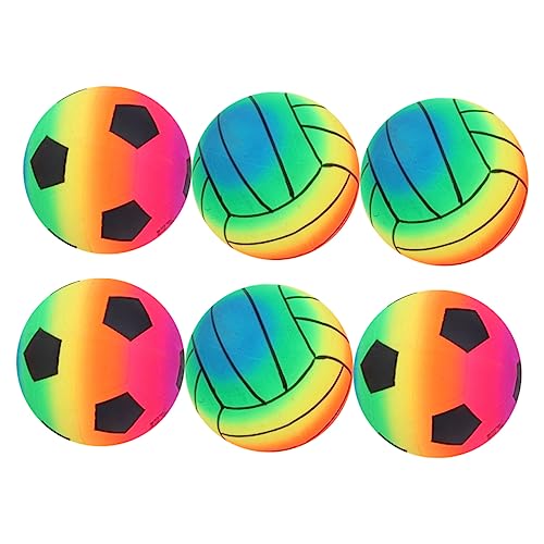 GETAJGHSD 6 Stück Aufblasbarer Strandball PVC Spielbälle Bunten Designs für Sommer Strand und Gartenaktivitäten für Erwachsene von GETAJGHSD
