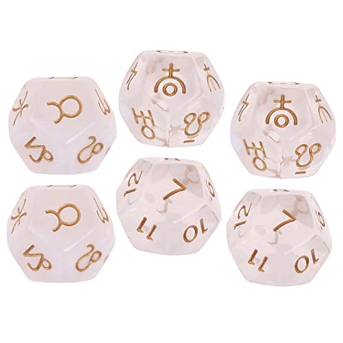GETAJGHSD Einzigartiges Wahrsagewürfel-Set Aus Kunstharz 20 Mm 12 Seiten 6 Stück Für Partys Und Rollenspiele von GETAJGHSD